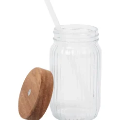 Royal Leerdam Glazen^Drinkbeker Met Rietje En Deksel