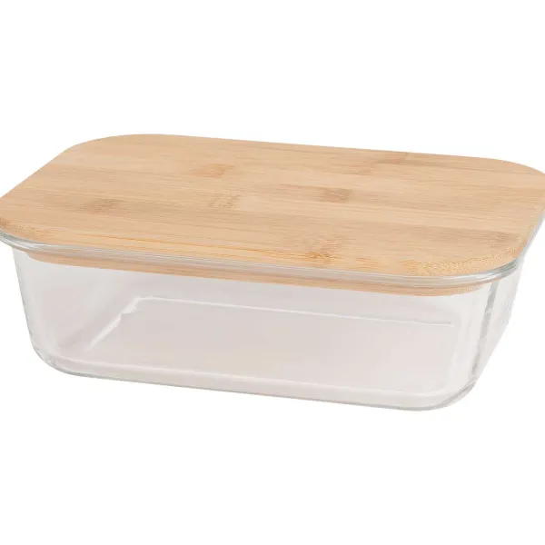 Lock & Lock Bewaren & Meenemen^Excellent Houseware Glazen Vershoudschaal Met Bamboe Deksel