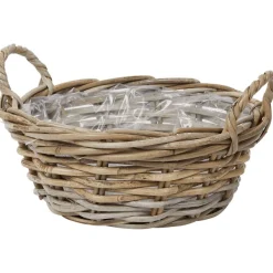 Merk Woonaccessoires^Rieten Bloemenmand